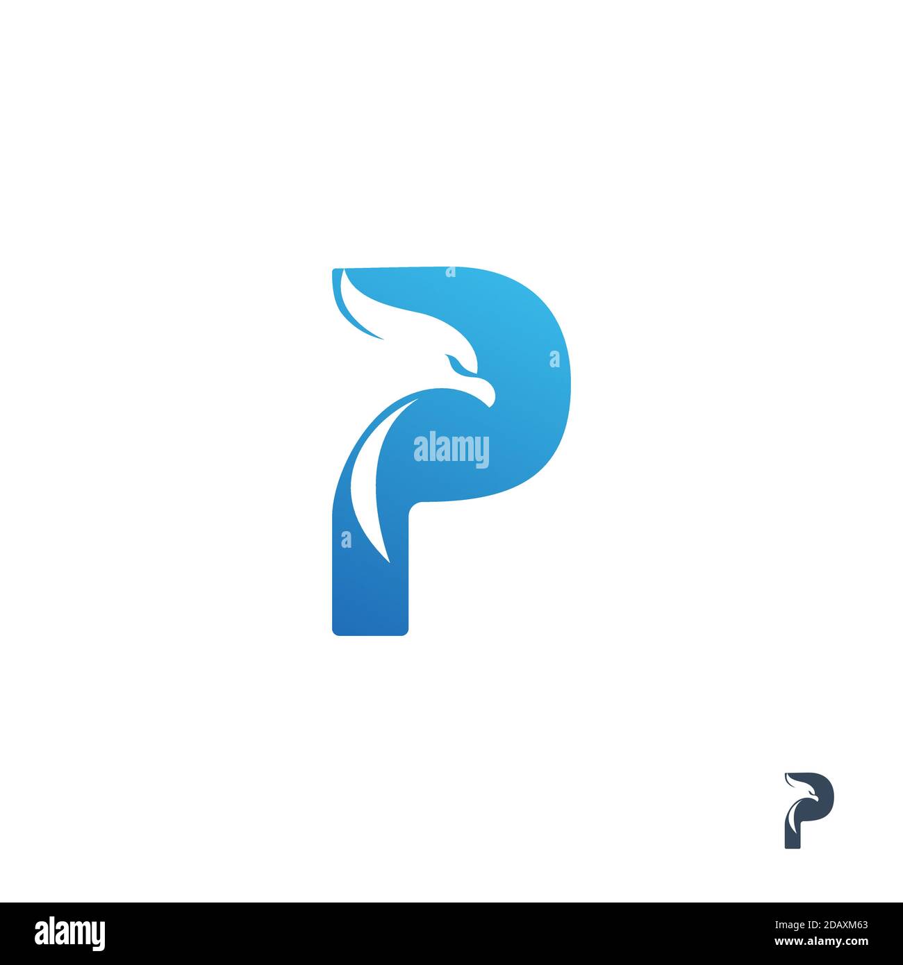 Initial letter P with eagle logo design Stock Vector Image & Art - Alamy