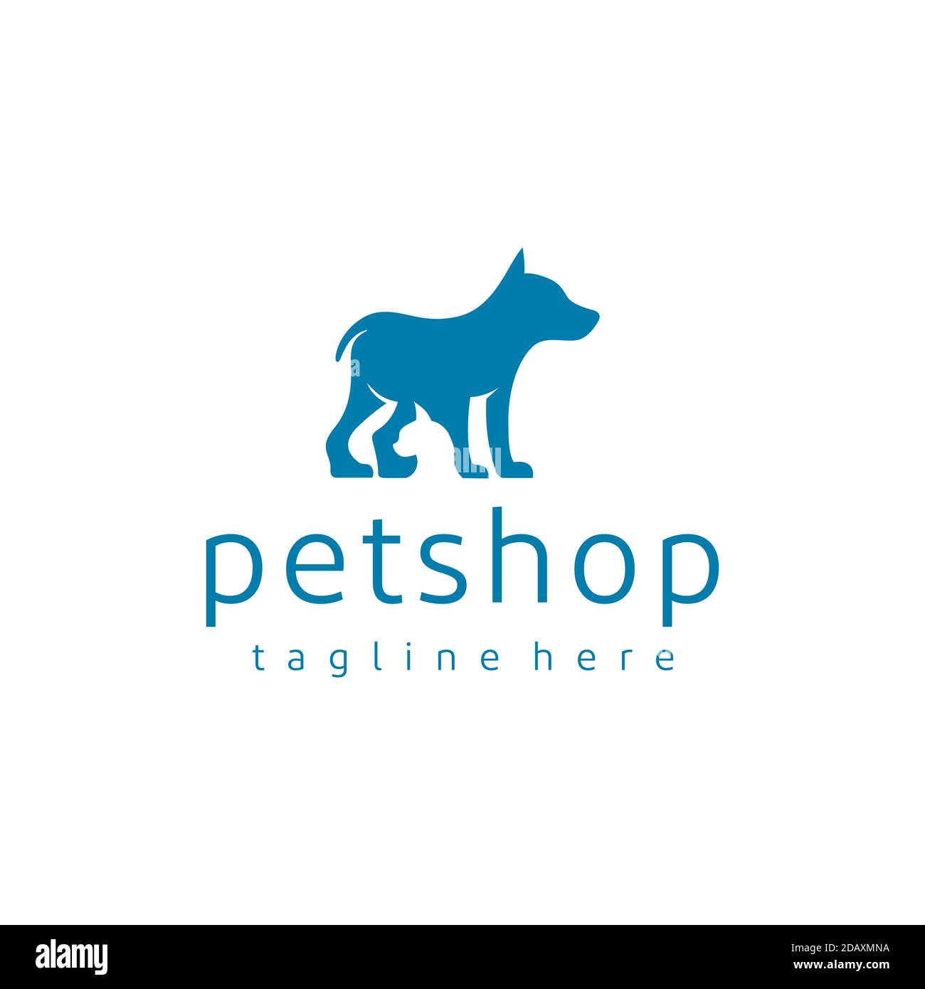 Negative space dog and cat for pet shop logo design Stock Vector Image ...