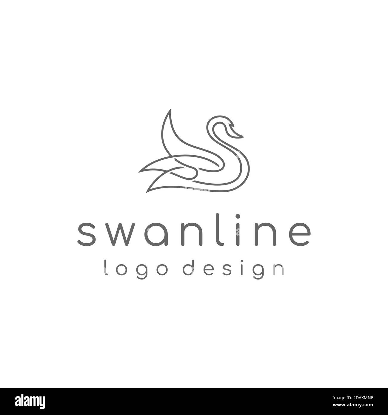 line art swan logo design vector Stock Vector