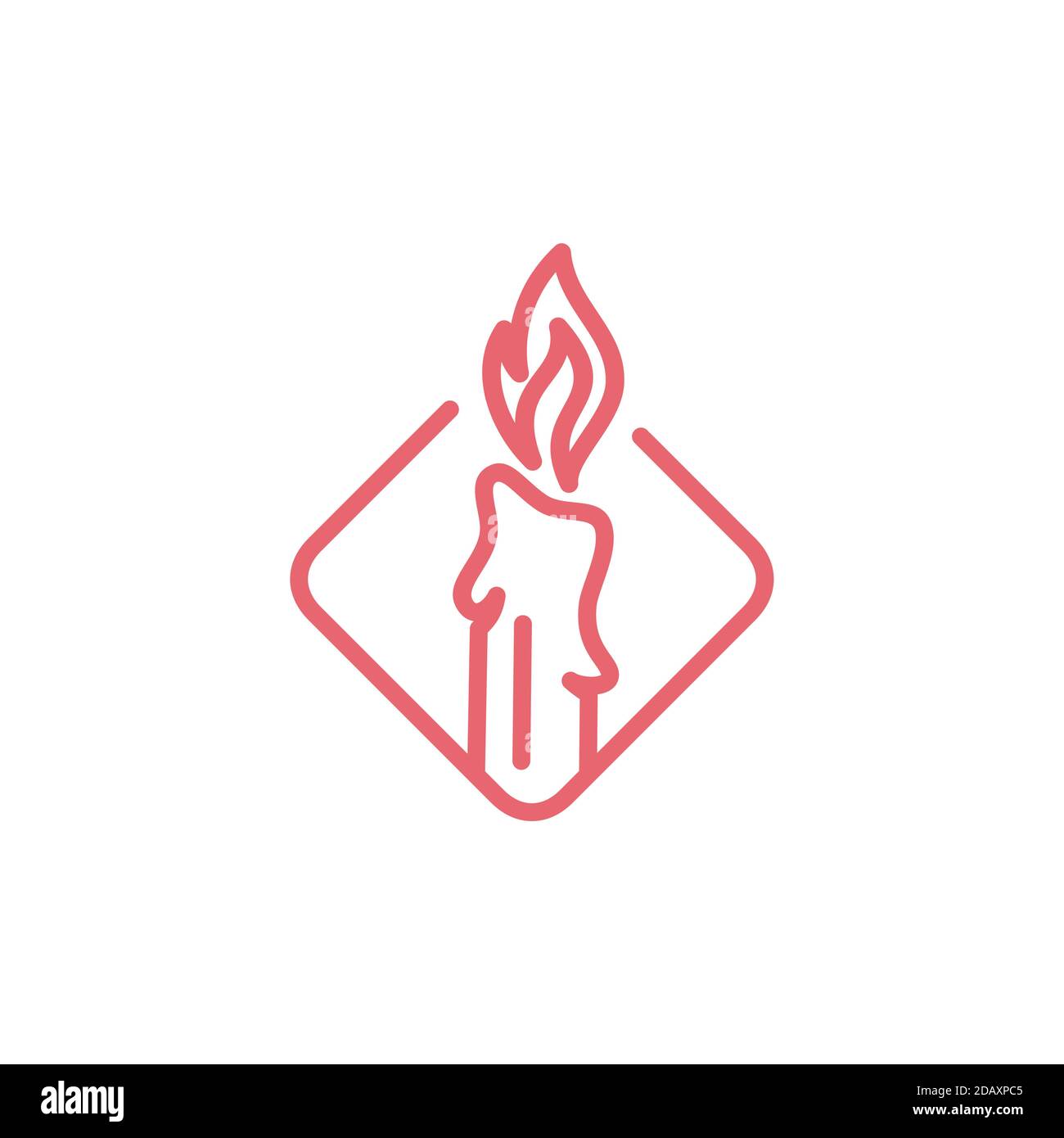 beauty Elegant Candle Light simple logo design Stock Vector