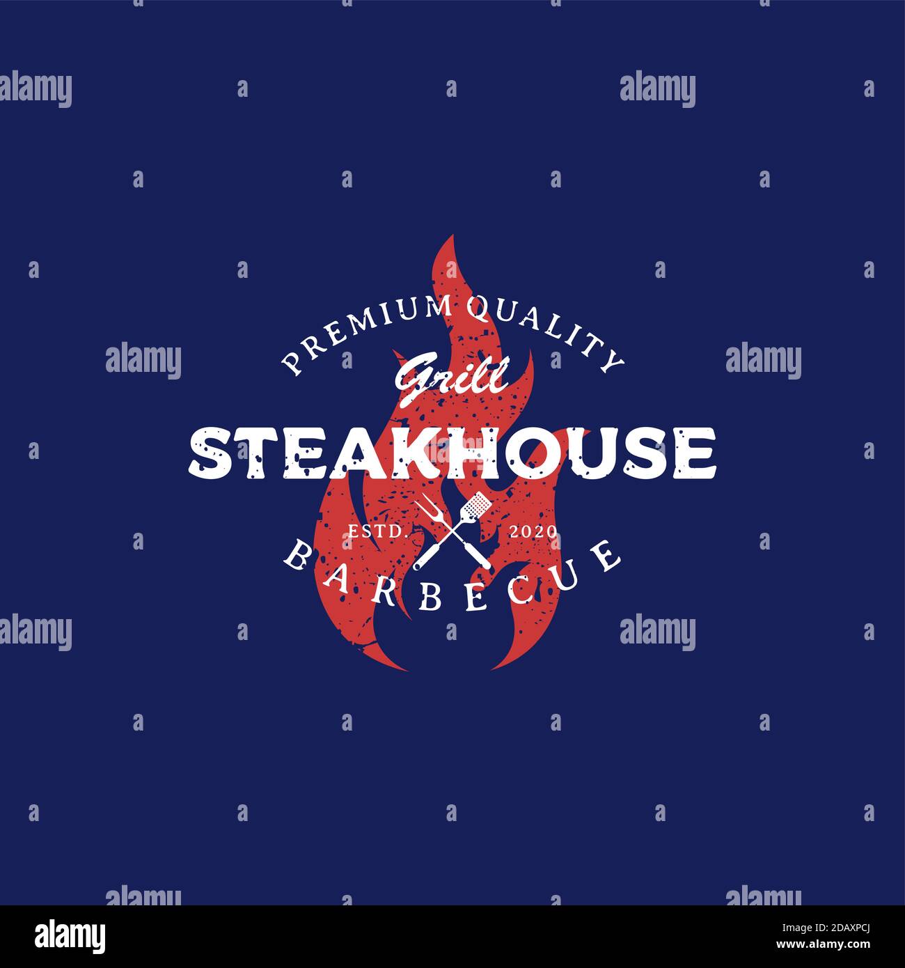 Vintage BBQ Grill, Barbecue, Barbeque Logo design vector Stock Vector