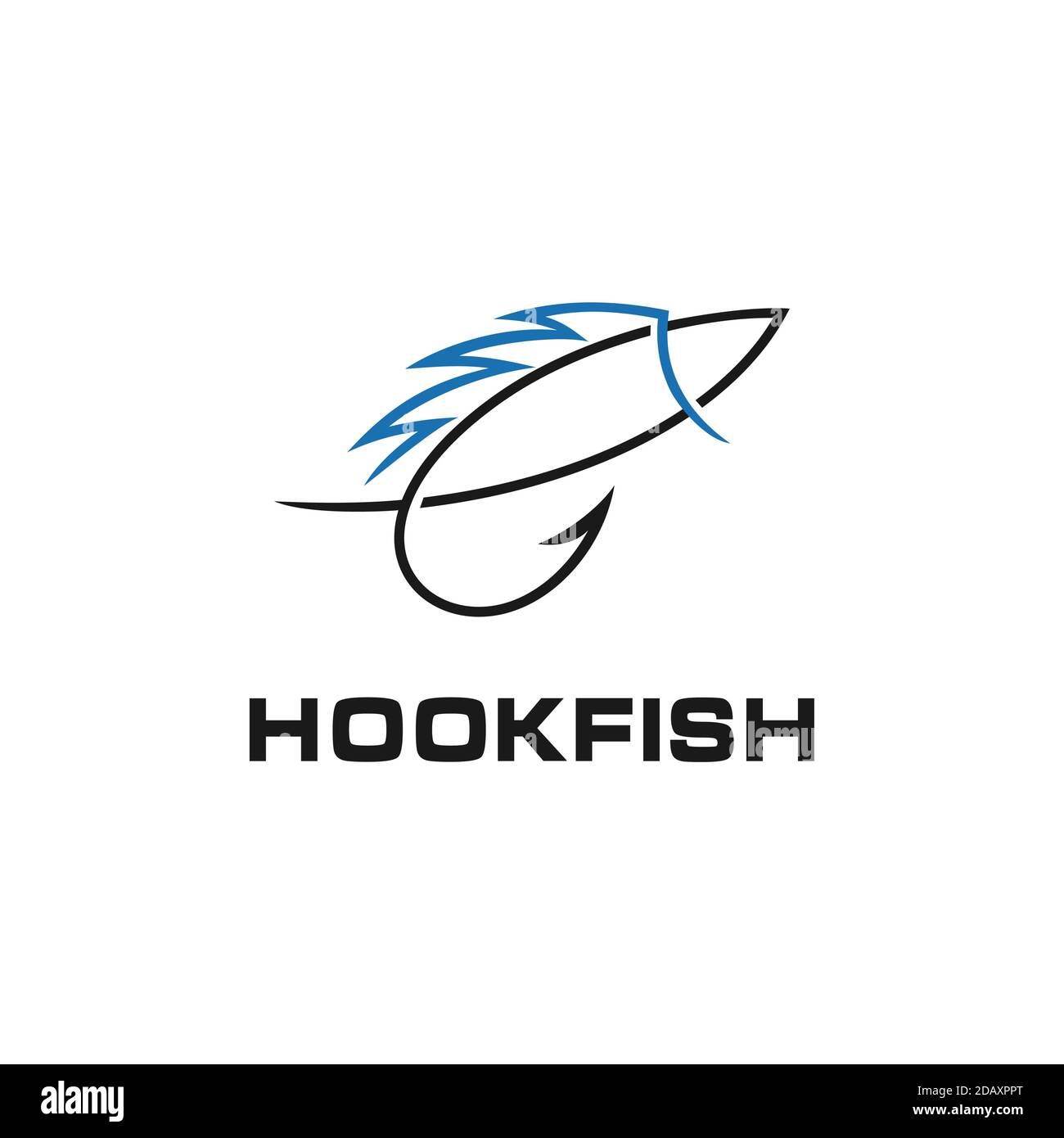 Fish with Hook Fishing Angler logo design Stock Vector Image & Art - Alamy