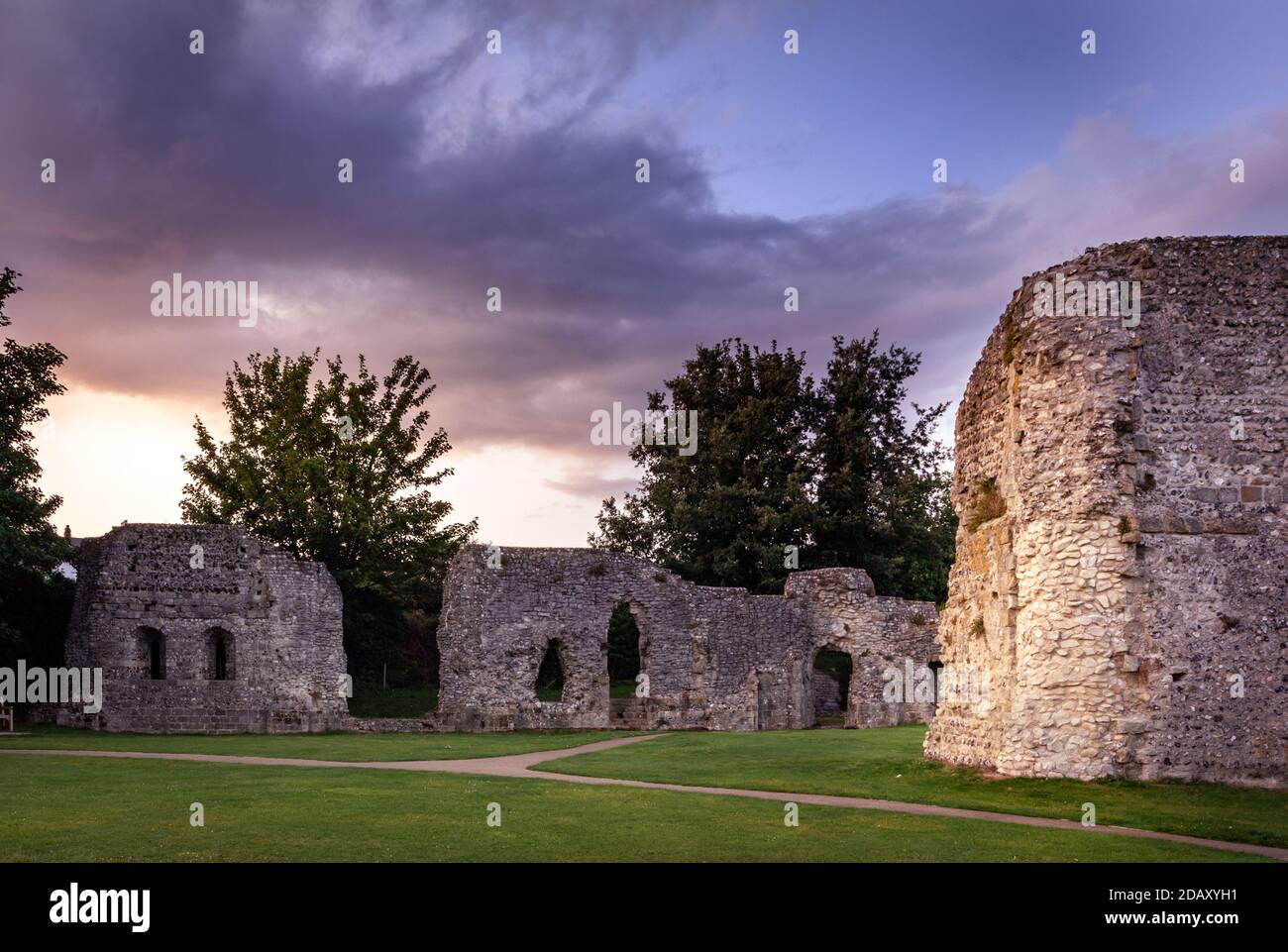 LEWES, ENGLAND - AUGUST 19, 2019: Ruins of Lewes priory, the first Cluniac foundation in England, which was demolished by thomas Cromwell Stock Photo
