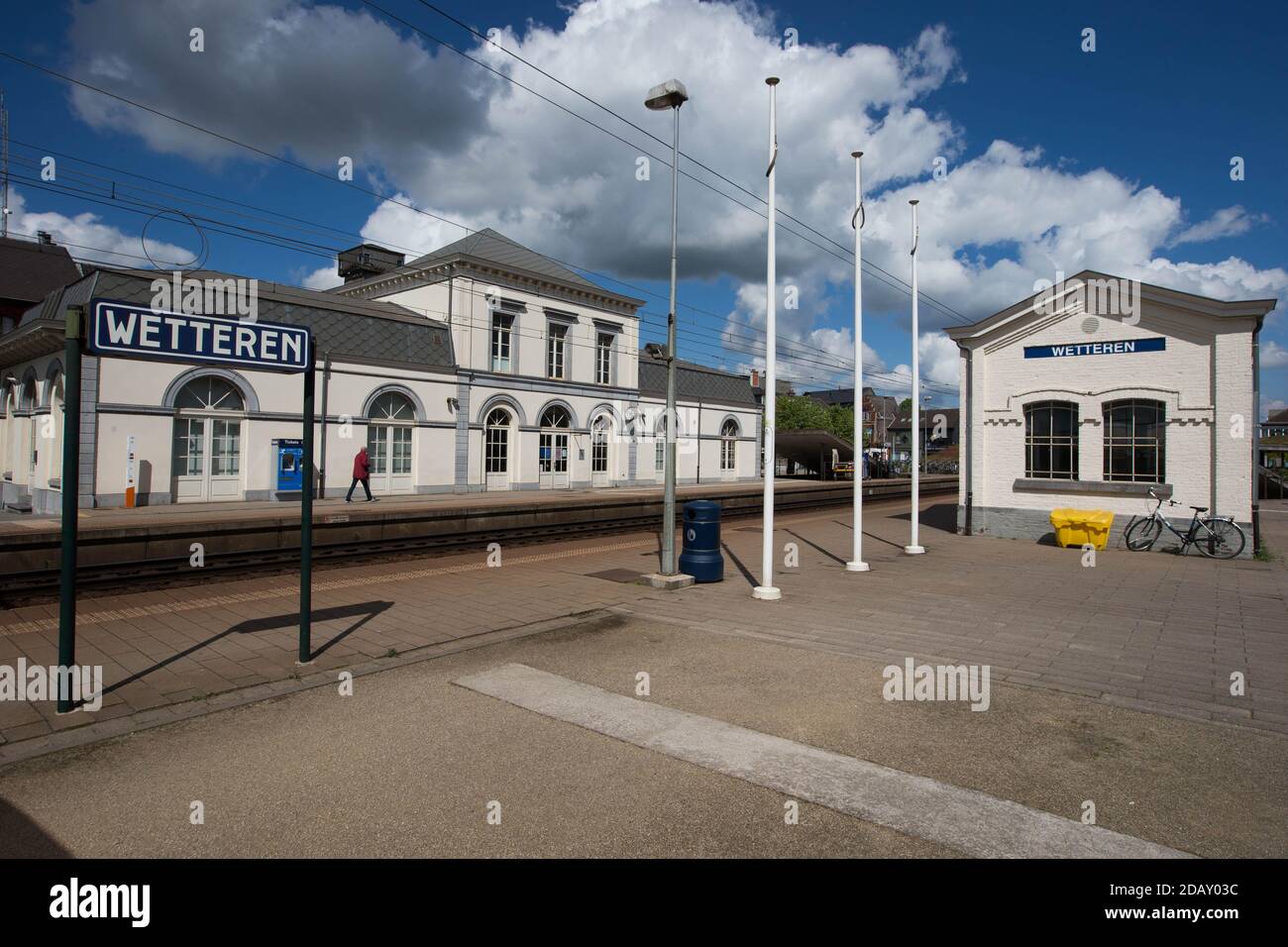 Illustration picture shows the train station, Saturday 02 May 2020, in Wetteren. BELGA PHOTO NICOLAS MAETERLINCK Stock Photo