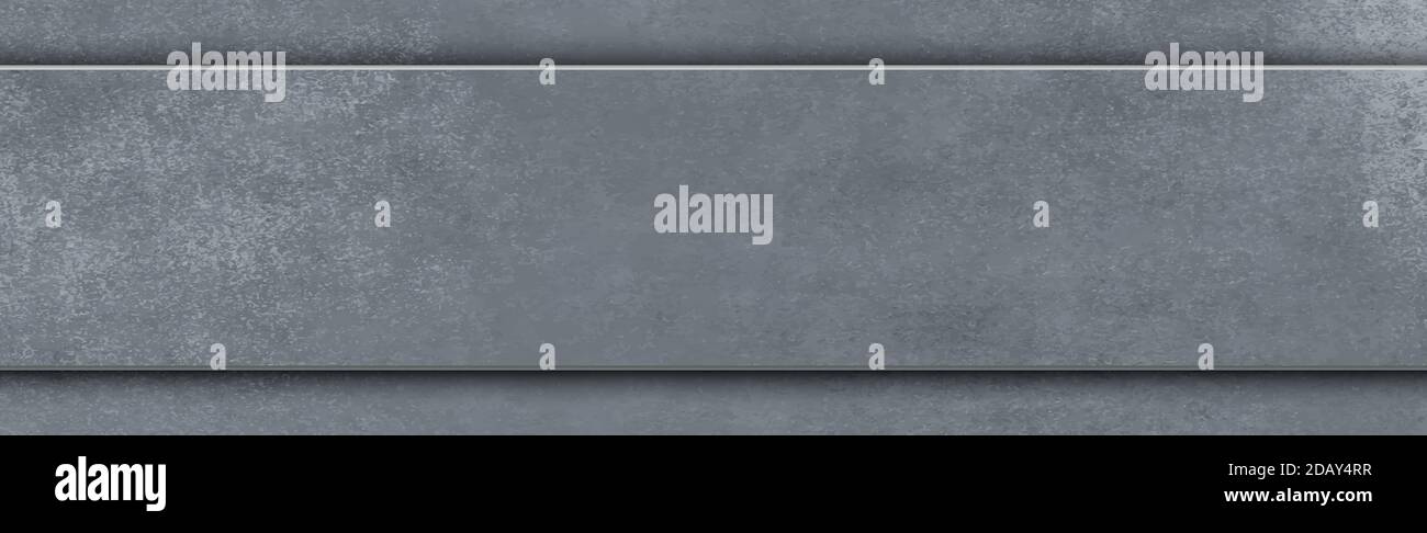 Panoramic texture of realistic gray concrete Stock Vector