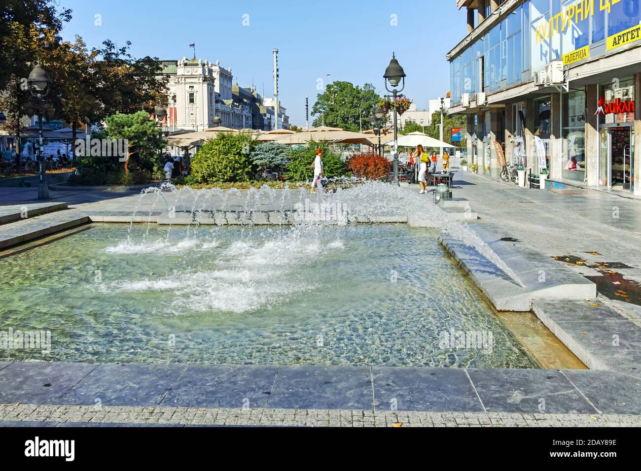 BELGRADE, SERBIA - AUGUST 12, 2019: Republic Square at the center of city of Belgrade, Serbia Stock Photo