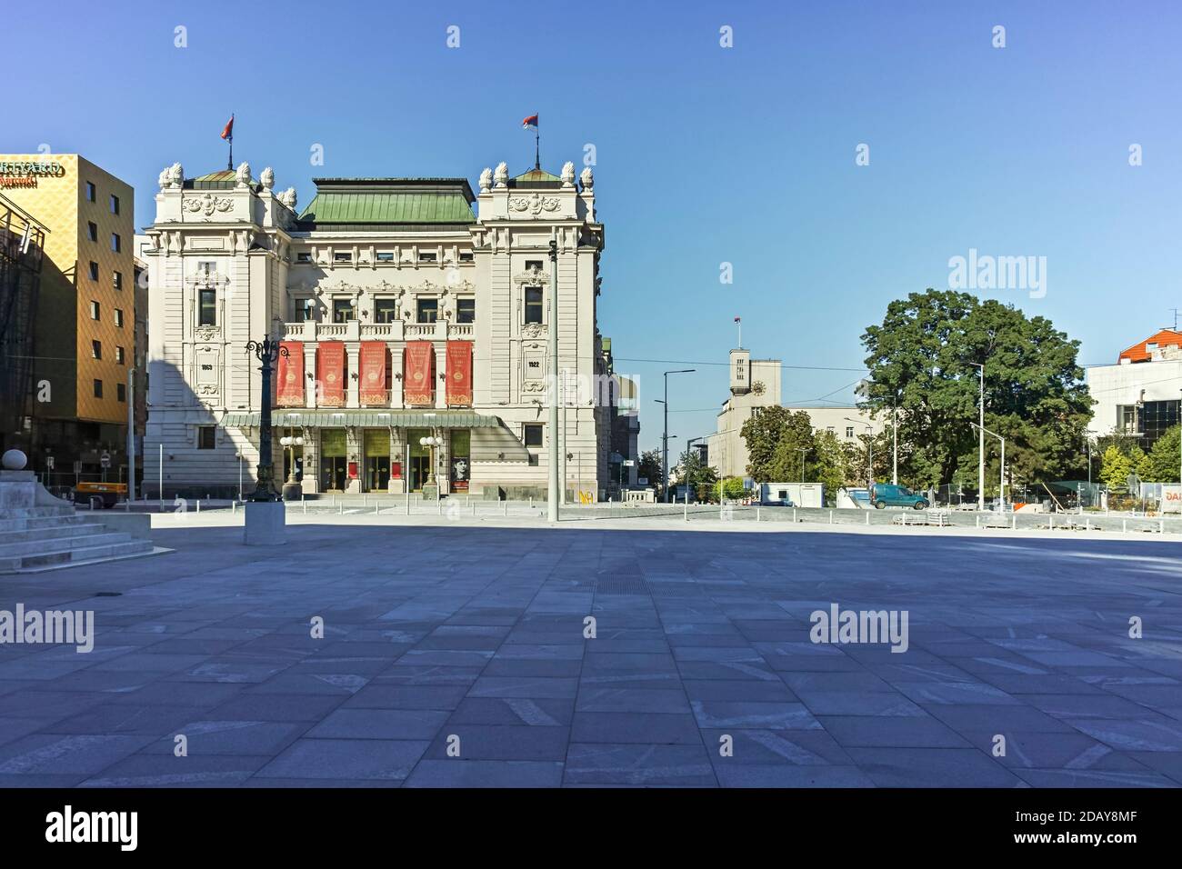 BELGRADE, SERBIA - AUGUST 12, 2019: Republic Square at the center of city of Belgrade, Serbia Stock Photo
