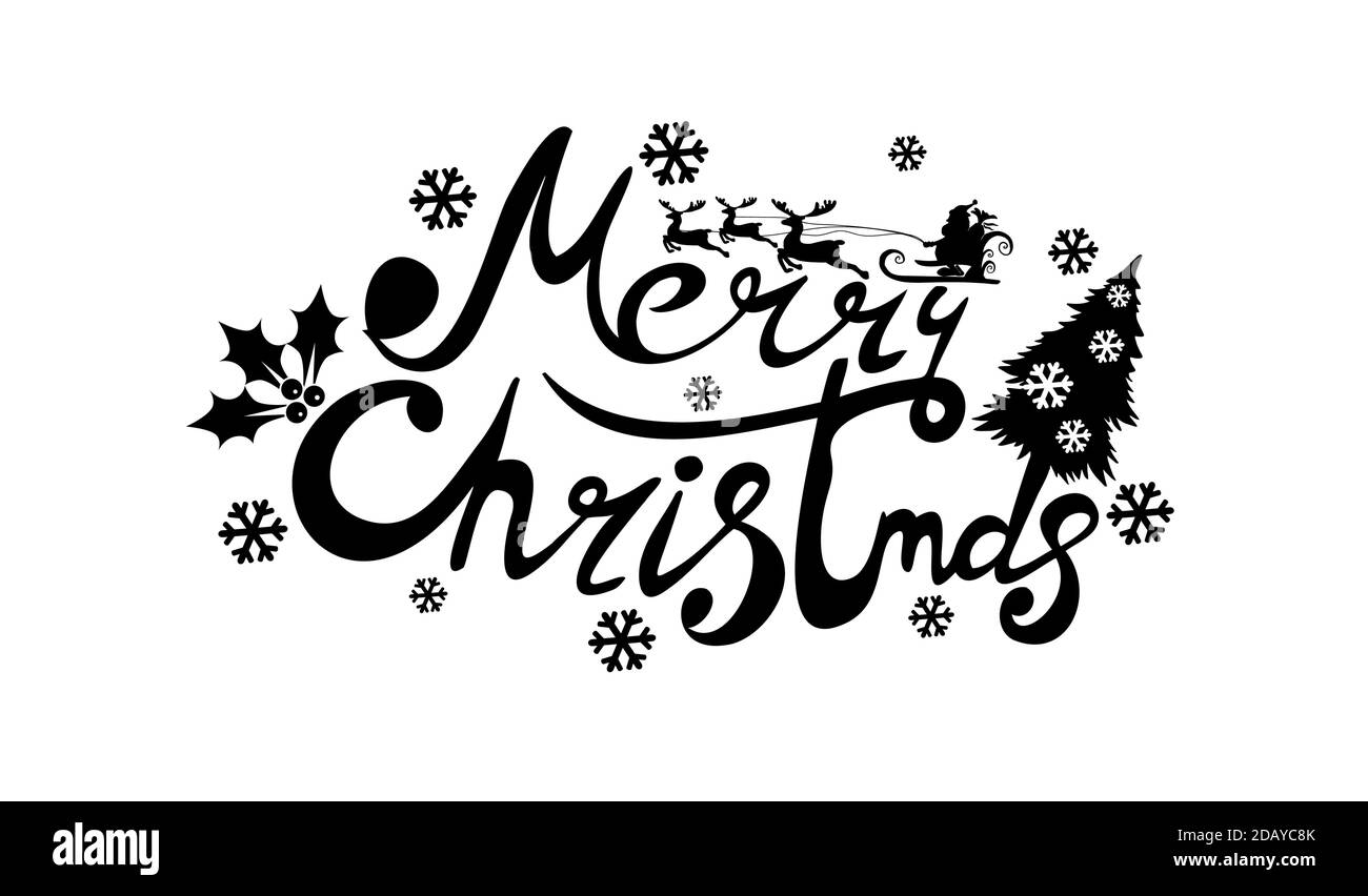 Text Merry Christmas. Vector illustration Stock Vector Image & Art - Alamy