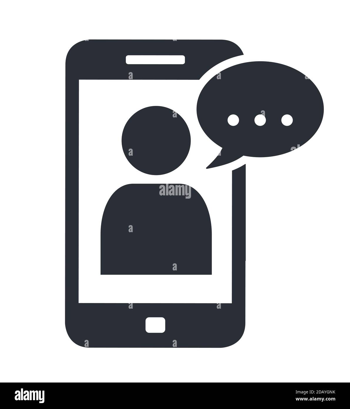 Smartphone web video call icon with person on screen. Vector illustration symbol Stock Vector