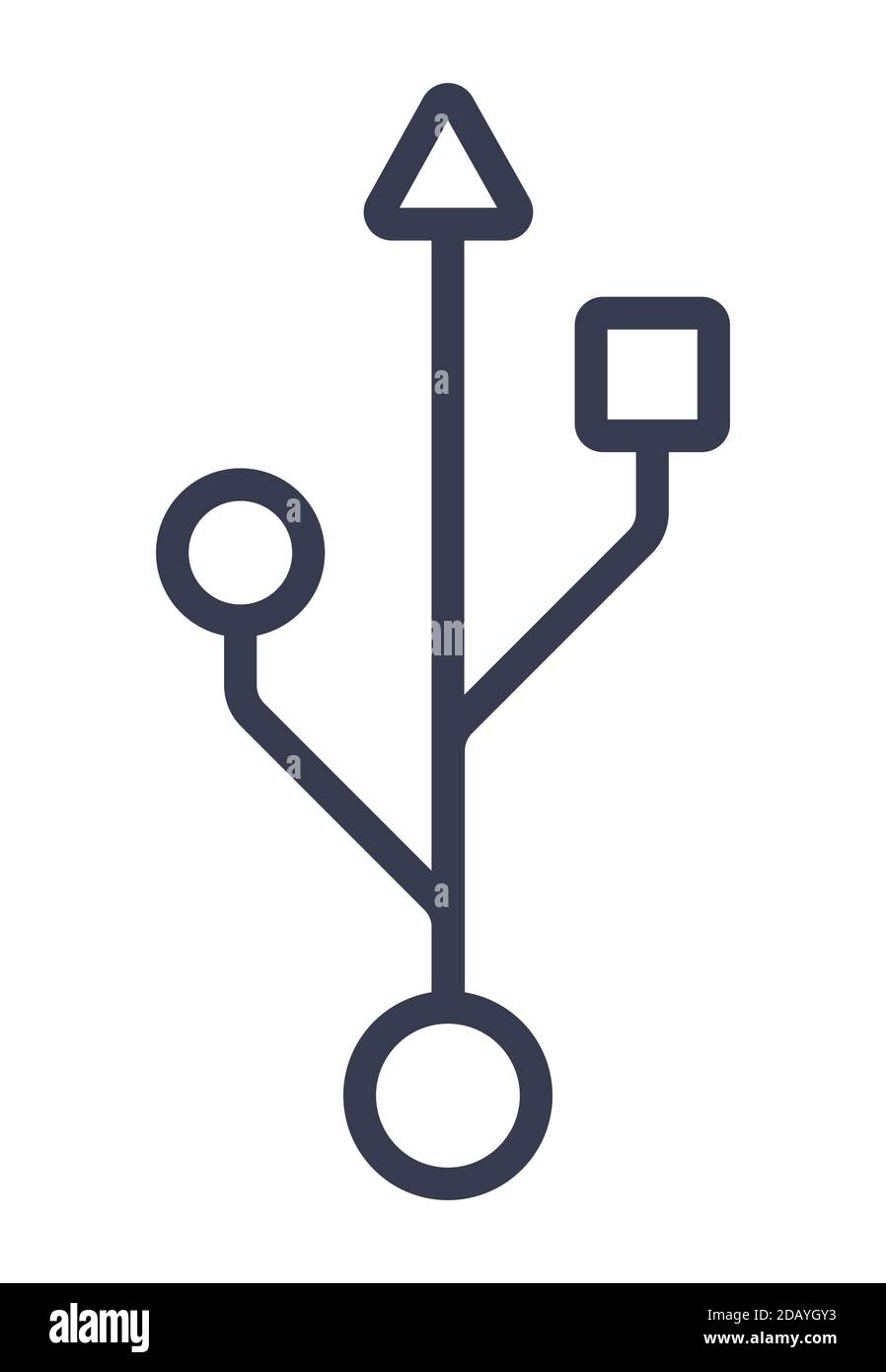 Usb Port Connection Icon Outline Symbol For Universal Serial Bus Industry Standard Stock Vector Image Art Alamy