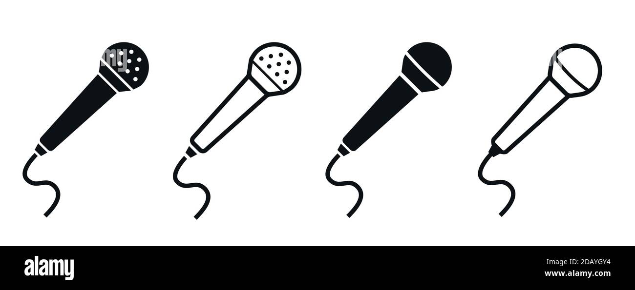 Microphone radio audio or podcast logo vector illustration icon Stock Vector