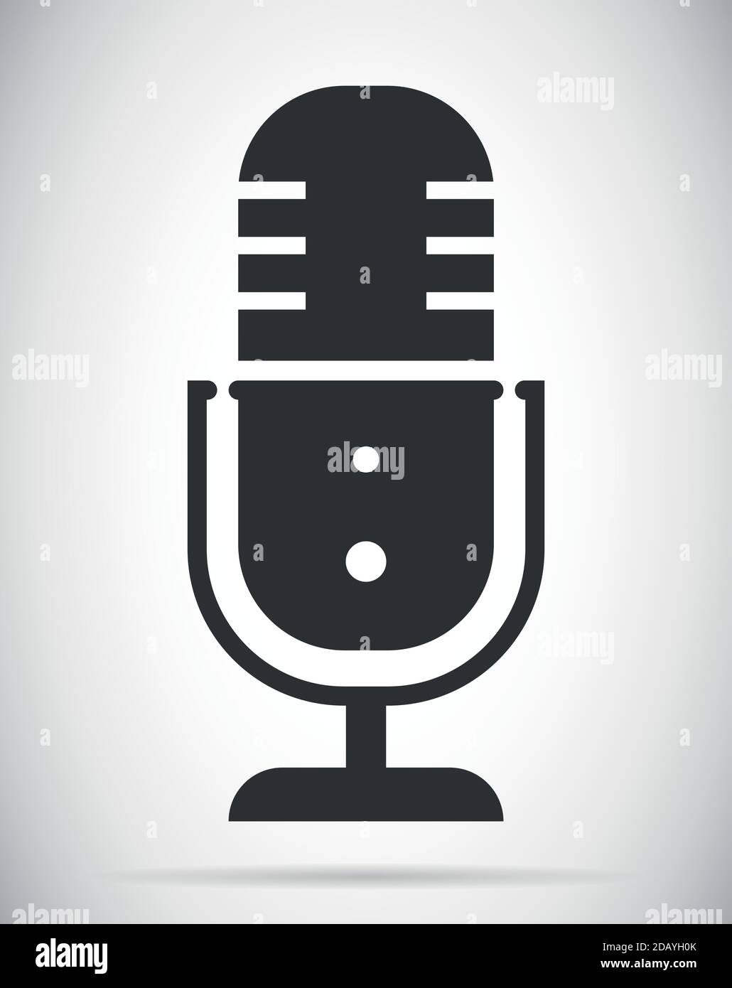 Podcast media microphone icon or logo symbol vector illustration Stock Vector
