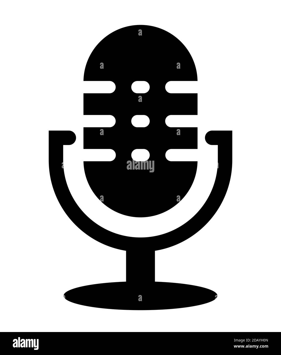 Podcast radio media microphone icon or logo symbol vector illustration Stock Vector