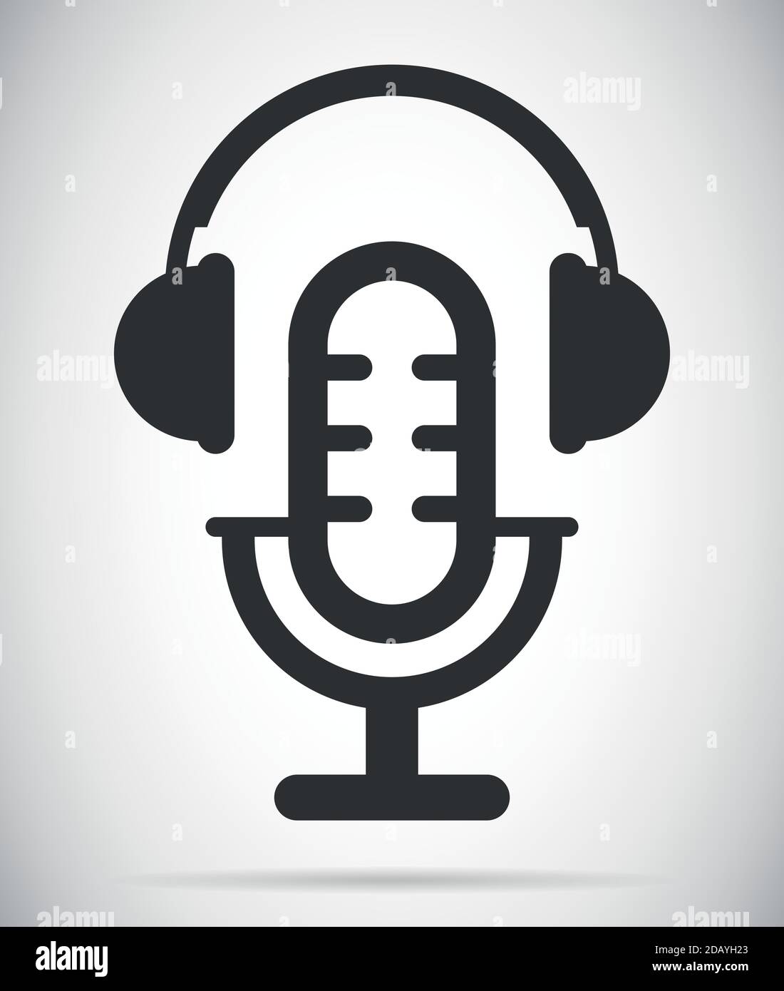 Podcast microphone and headphone symbol and icon vector illustration Stock Vector