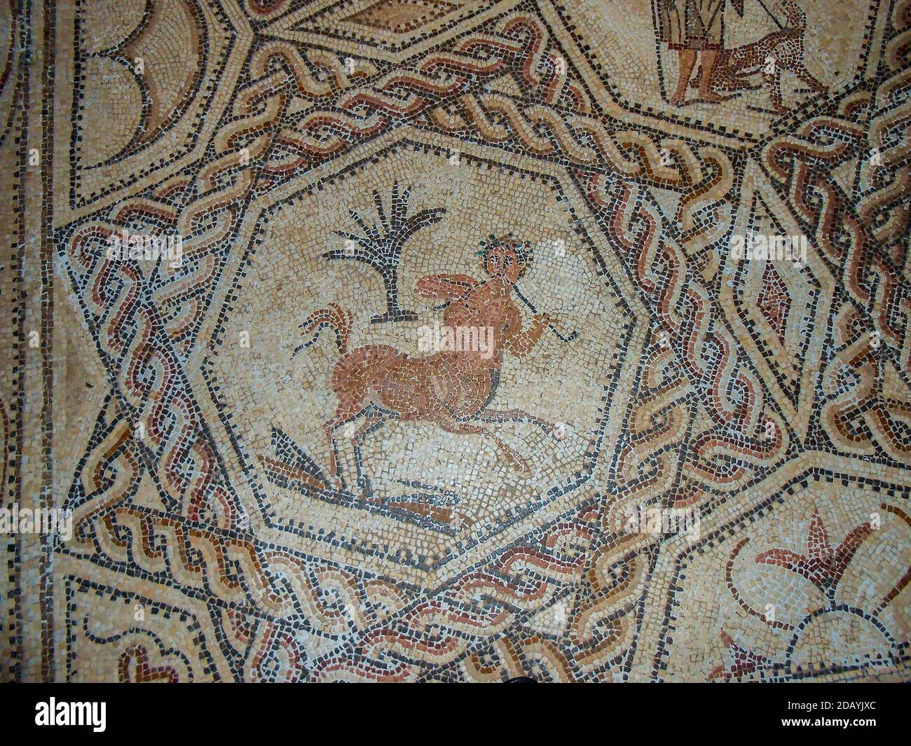 Roman mosaic floor in villa Seville, Andalusia, Spain Stock Photo
