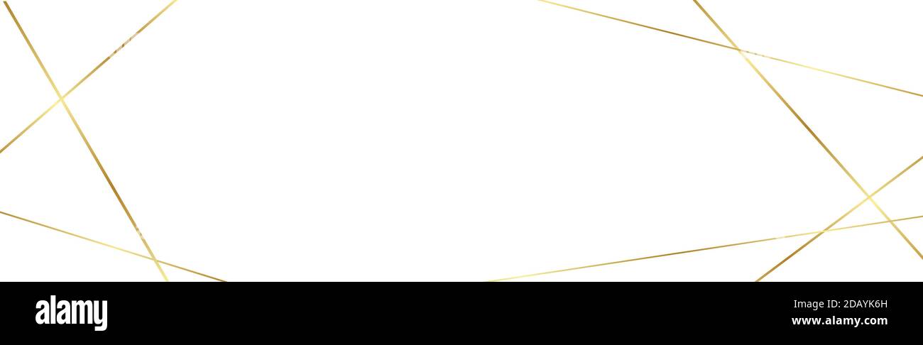 Bright golden lines on white background - Vector illustration Stock Vector