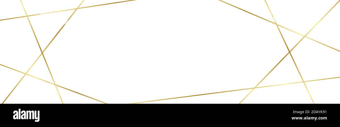 Bright golden lines on white background - Vector illustration Stock Vector