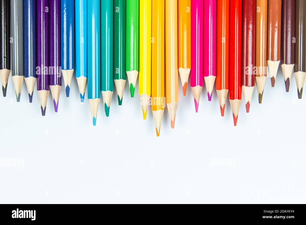 Color pencils isolated on white background Stock Photo