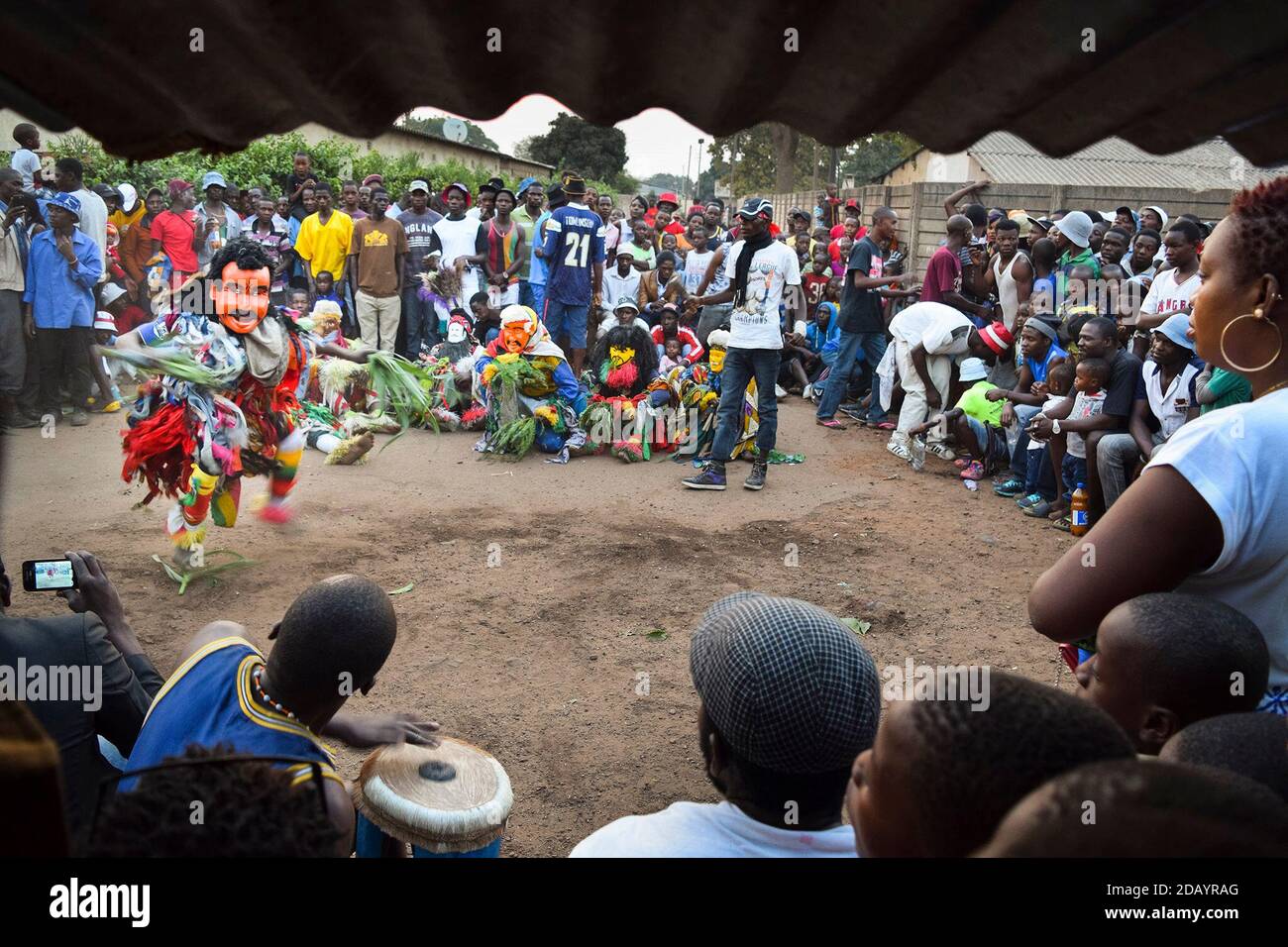 Members of the Tagwirizana Gure Club perform in Harare. Stock Photo