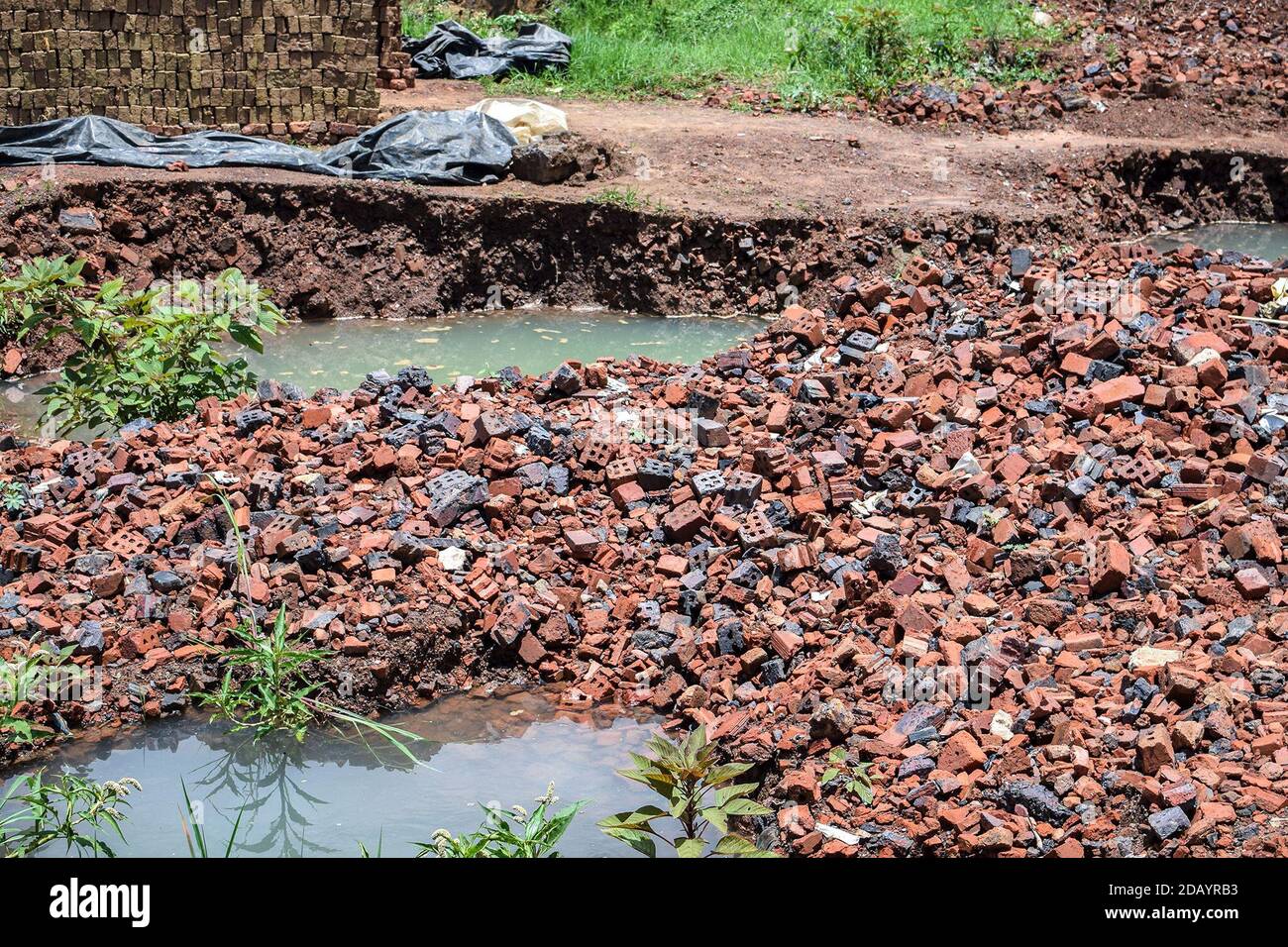 An example of land degradation, a result of brick molding, in Mount