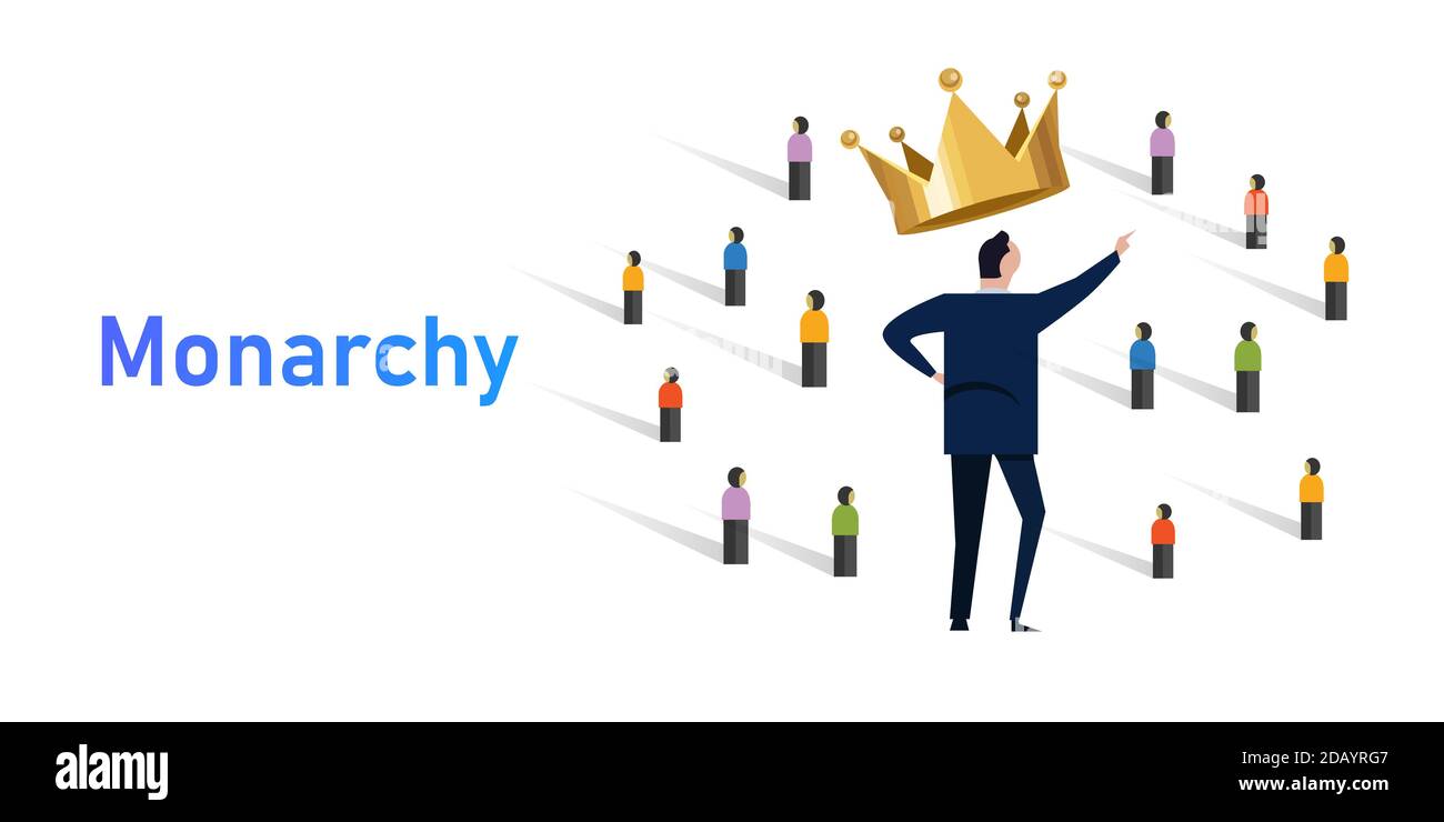 Monarchy form of government with a monarch king at the head crowd of
