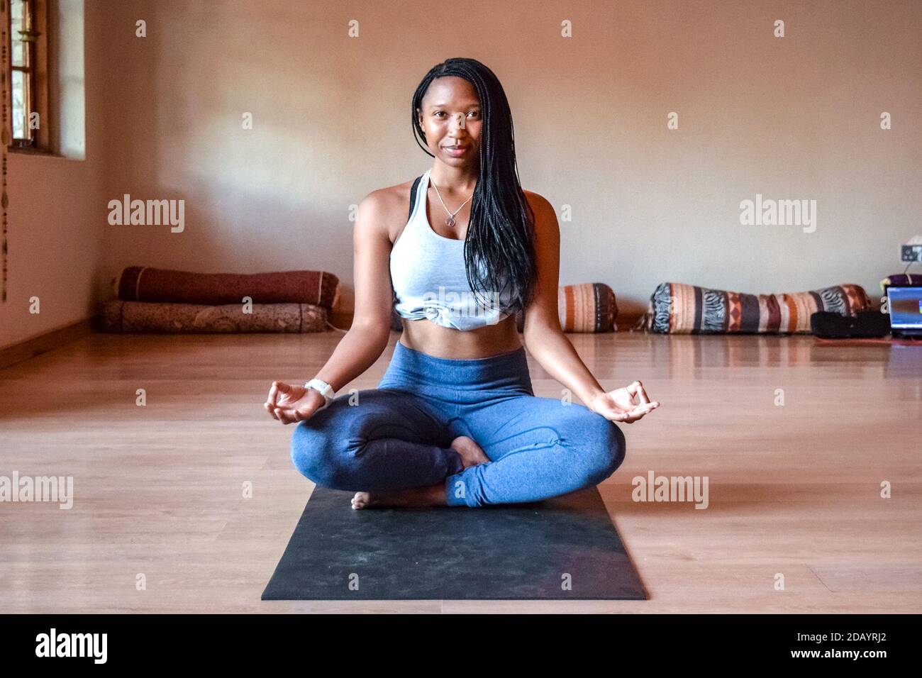 Tendai Angela Jambga showcases yoga postures in Highlands, a