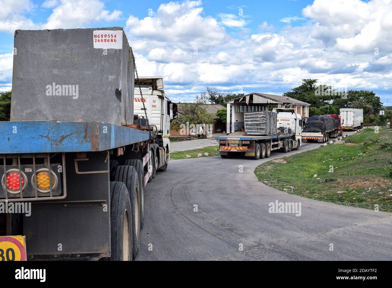 Nyamapanda Border Post Map Trucks Carrying Slabs Of Black Granite Drive Toward A Weigh Station At The Nyamapanda  Border Post In A Town On Zimbabwe's Border With Mozambique Stock Photo -  Alamy