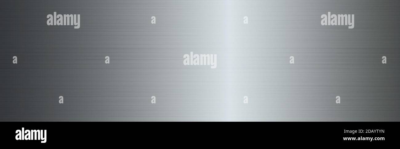 Texture panorama of silver metal with reflection Stock Vector