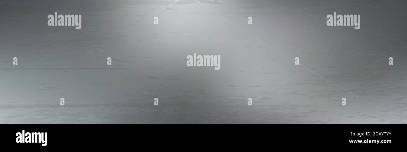 Texture panorama of silver metal with reflection Stock Vector