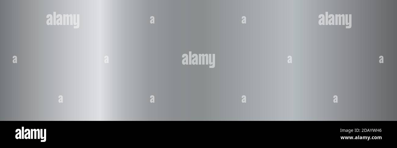 Texture panorama of silver metal with reflection Stock Vector