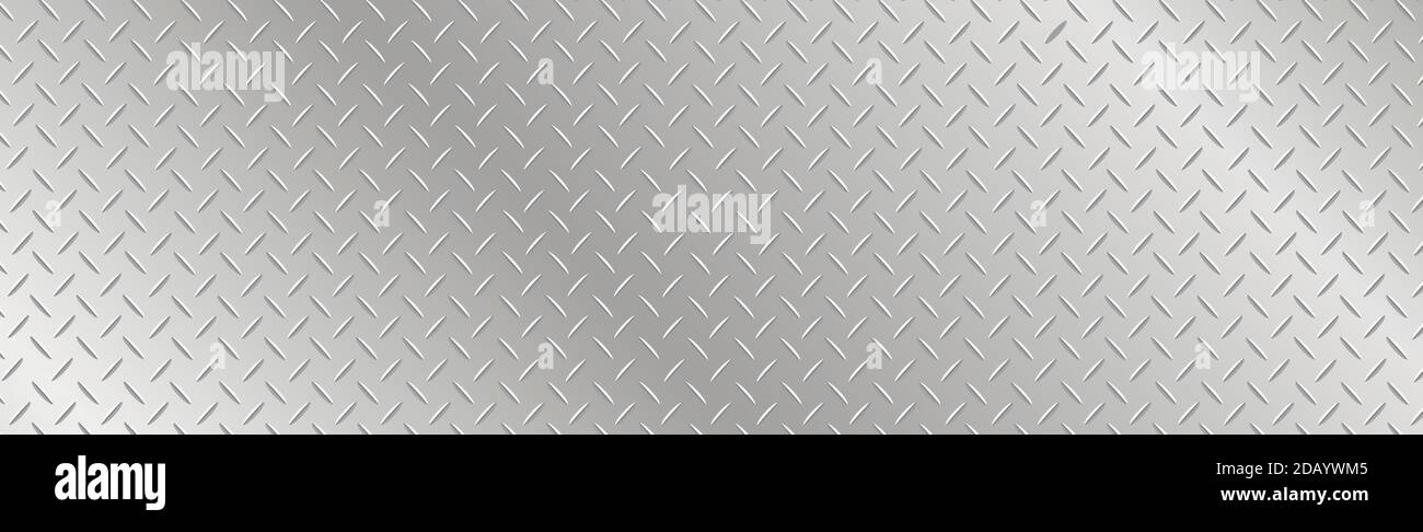Texture panorama of silver metal with reflection Stock Vector