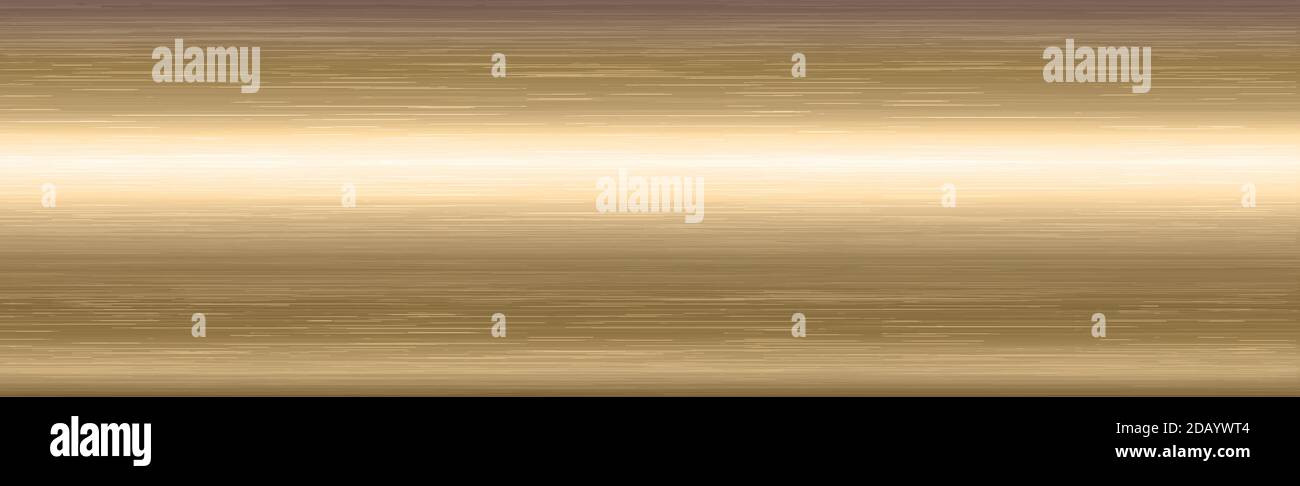 Golden metal panorama texture with reflection Stock Vector
