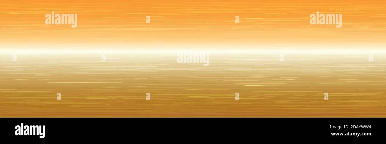 Golden metal panorama texture with reflection Stock Vector