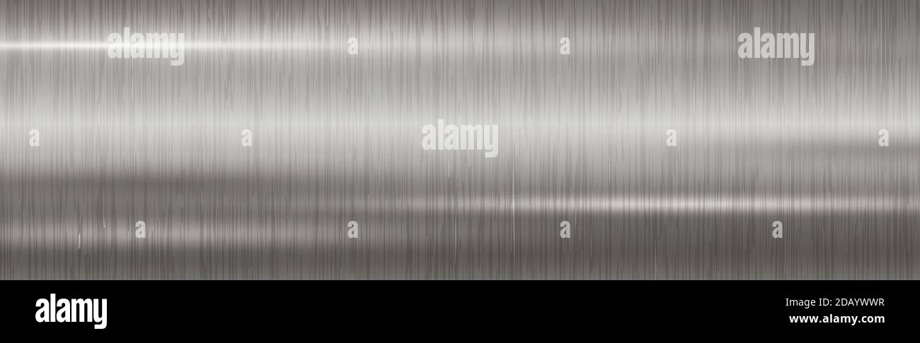 Texture panorama of silver metal with reflection Stock Vector