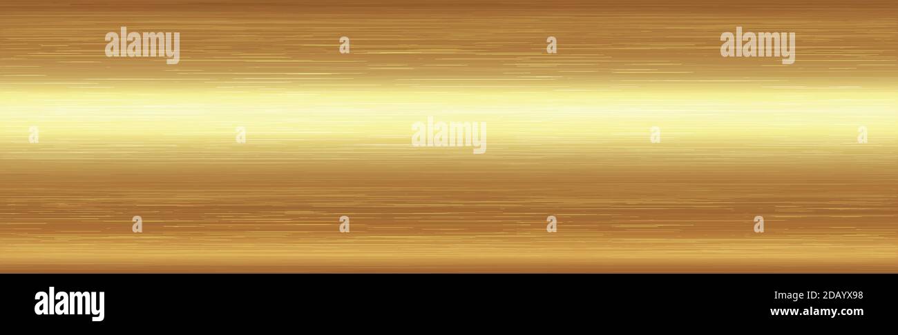 Golden metal panorama texture with reflection Stock Vector