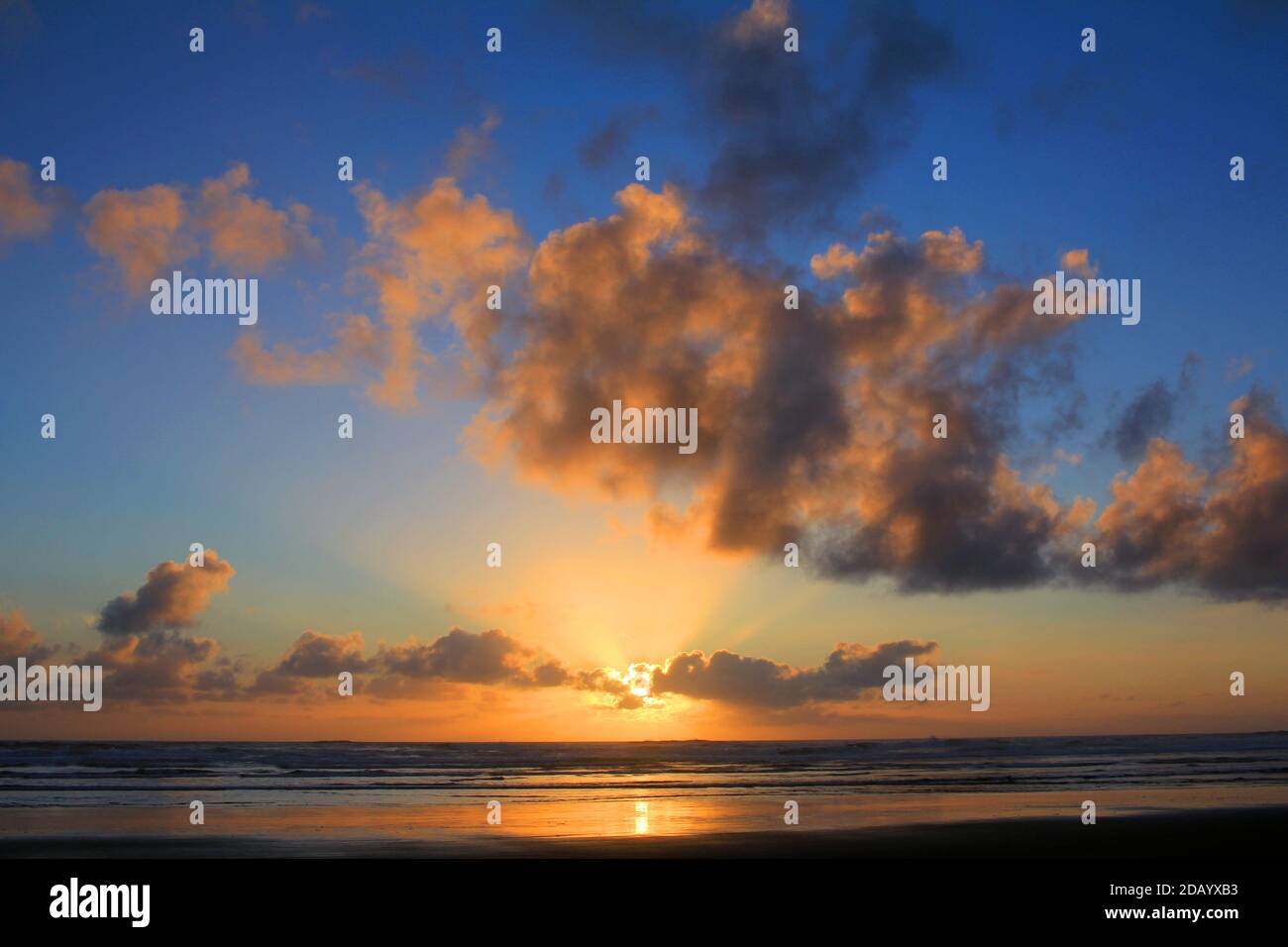 Sunset, Cannon Beach, Oregon, USA Stock Photo