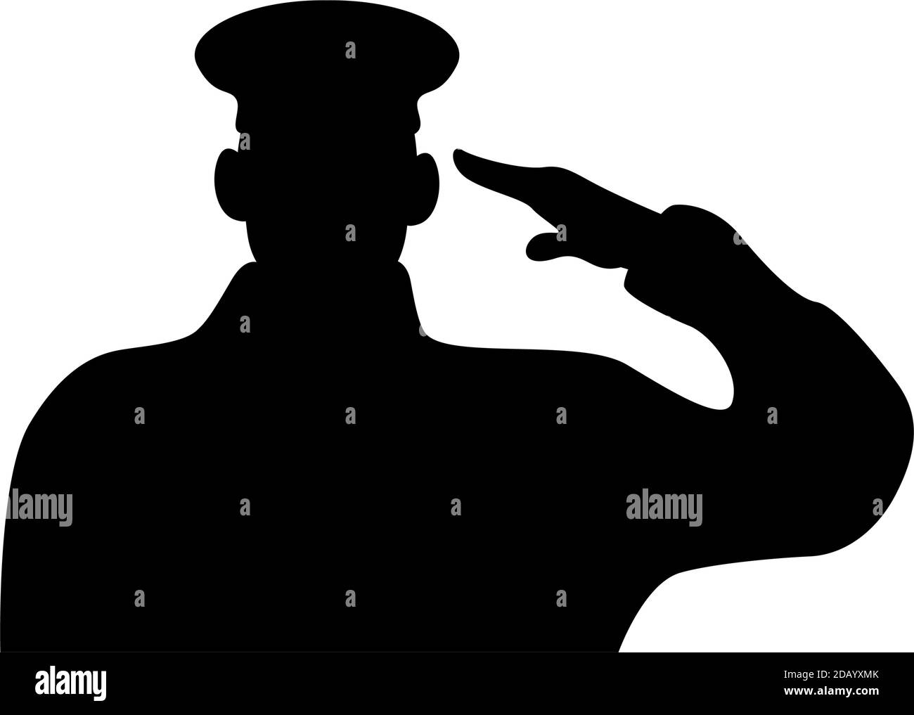officer military silhouette isolated icon vector illustration design Stock Vector