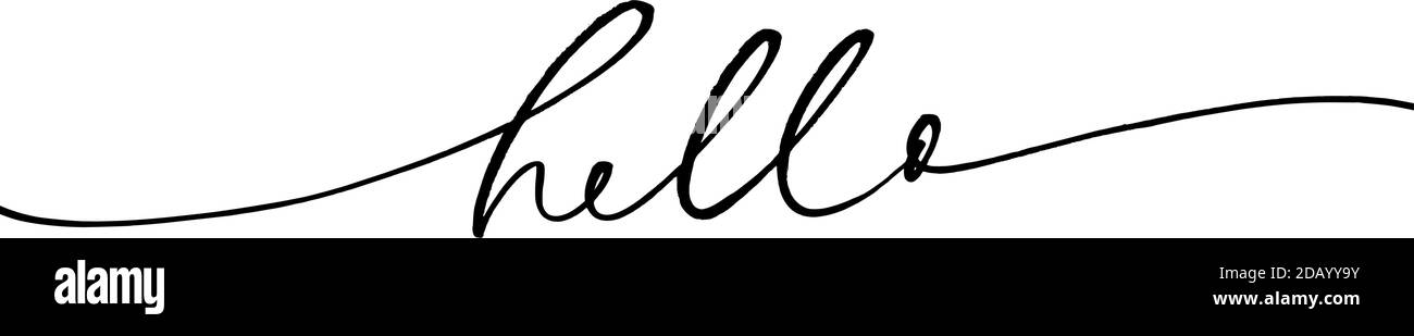 Hello modern brush vector hand drawn calligraphy Stock Vector Image ...