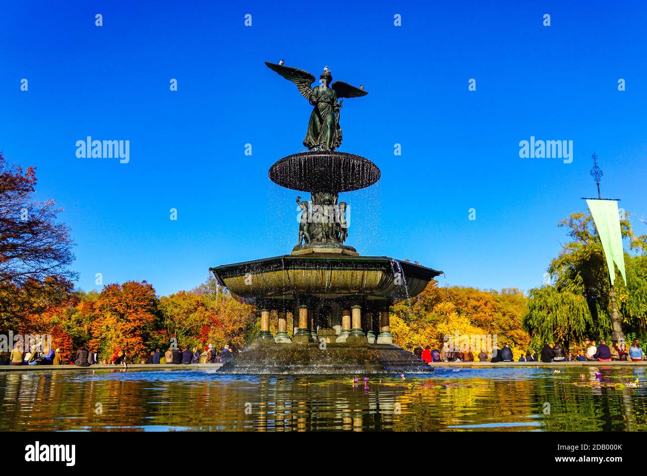 Central Park in New York City. Bethesda Terrace and Bethesda Fountain.  Editorial Image - Image of center, empty: 178120710