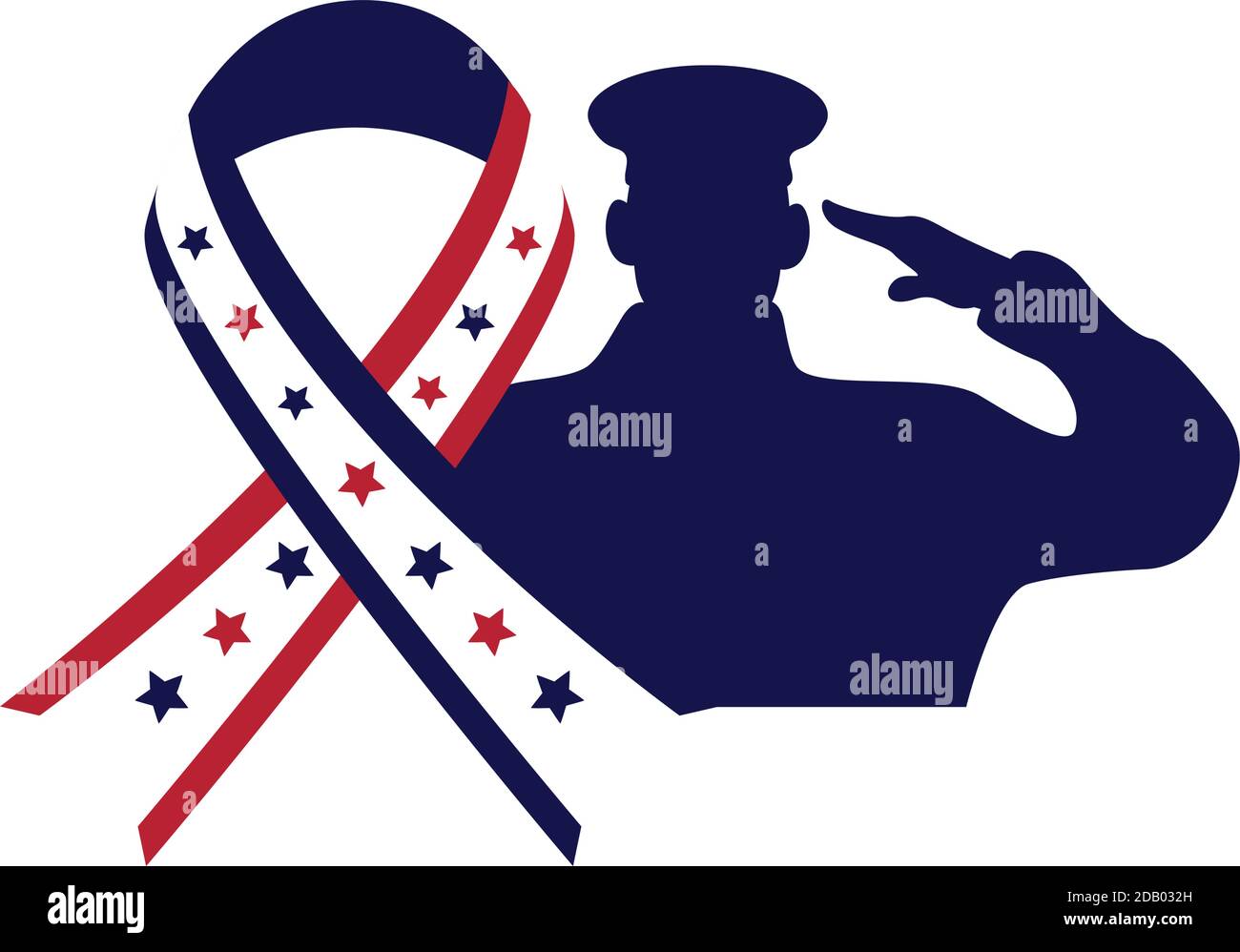 officer military silhouette with ribbon campaign vector illustration ...