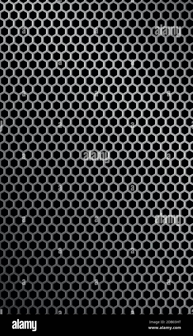 Silver perforated iron with white reflections - Vector illustration Stock Vector