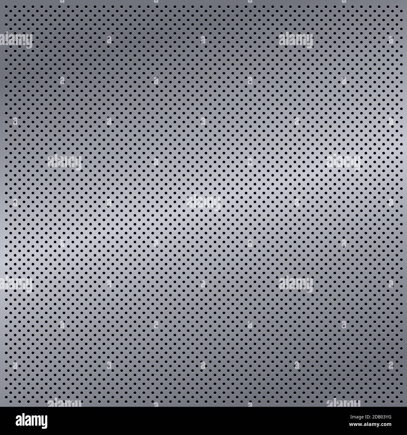 Silver perforated iron with white reflections - Vector illustration Stock Vector