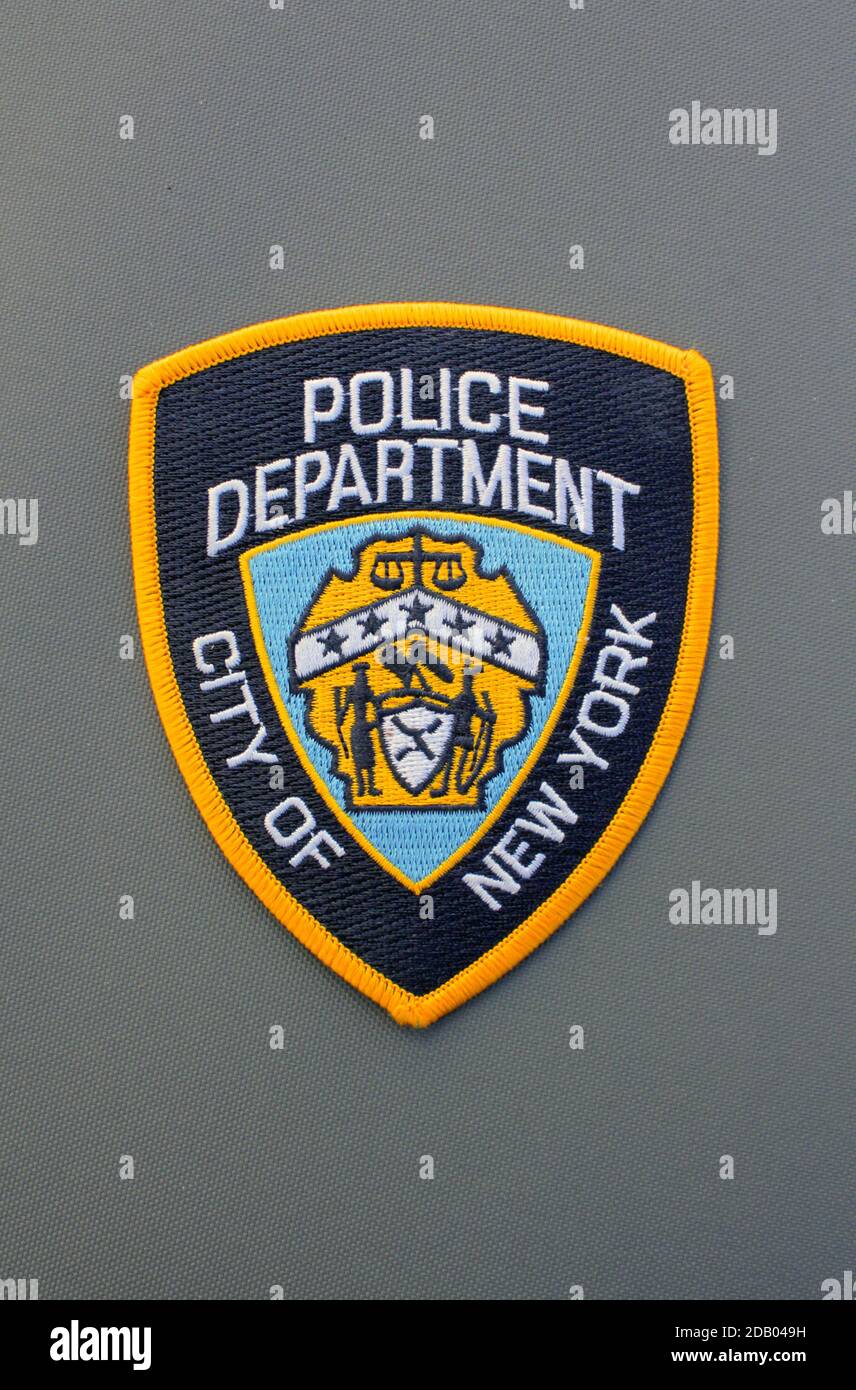 NYPD police patch Stock Photo