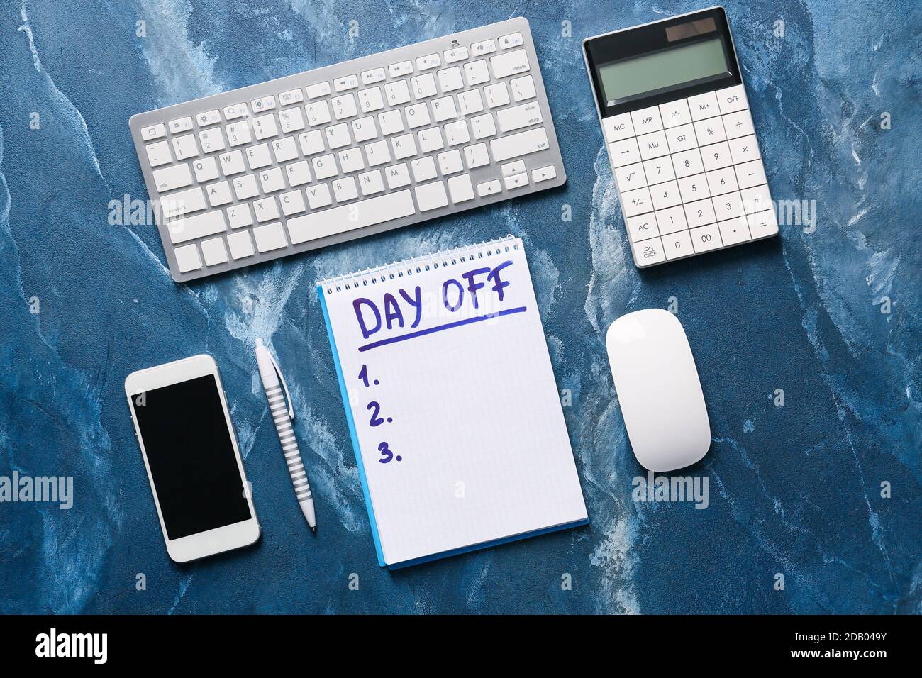 Time Off From Work Notebook Notebook with empty to-do list and text DAY OFF at workplace Stock ...