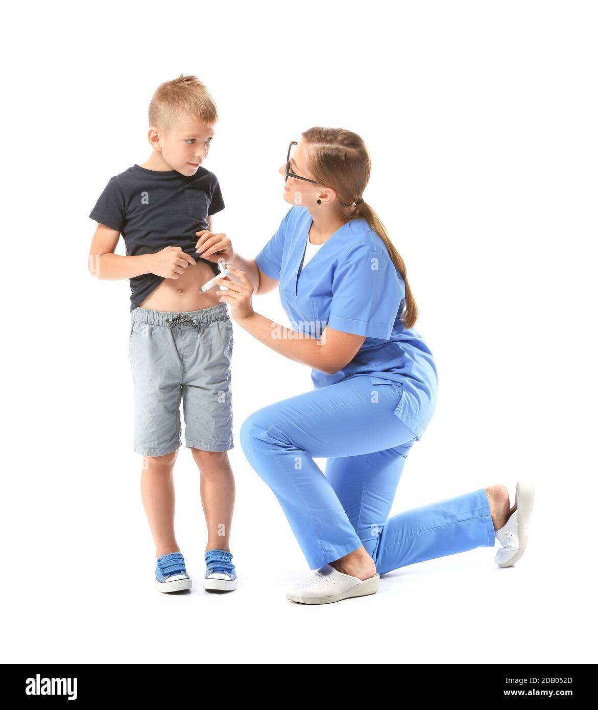 Doctor giving child an injection Cut Out Stock Images & Pictures - Alamy