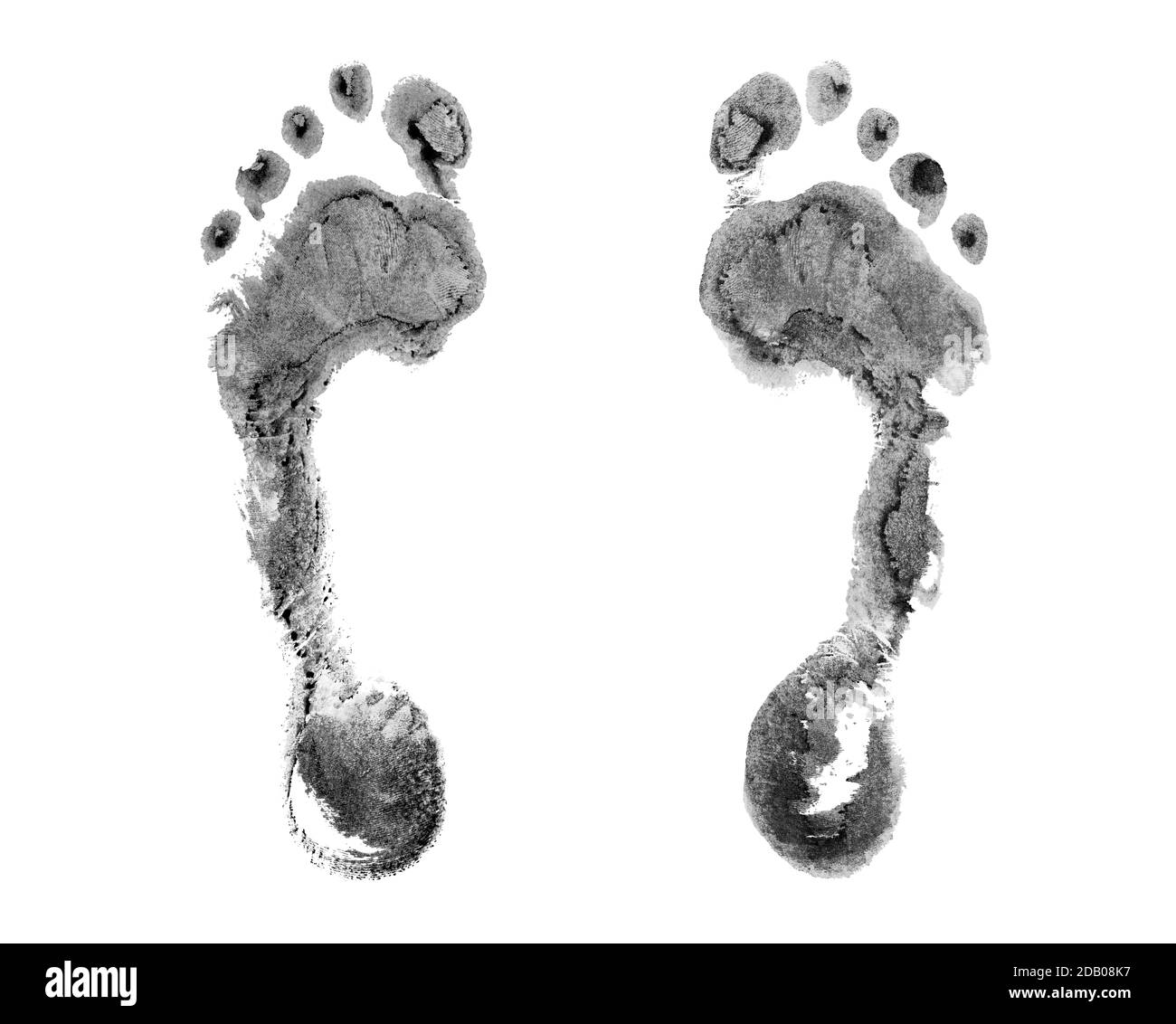 Black Human Footprint White Background Isolated Closeup Adult Foot