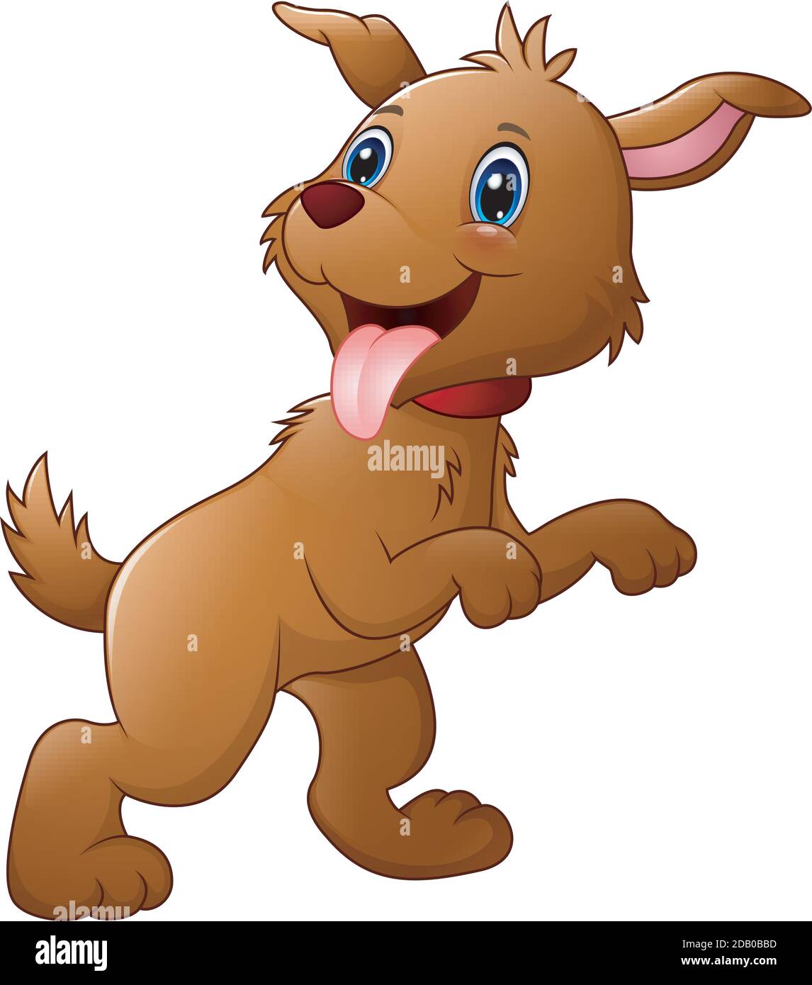 vector illustration of Cute cartoon dog sticking tongue Stock Vector