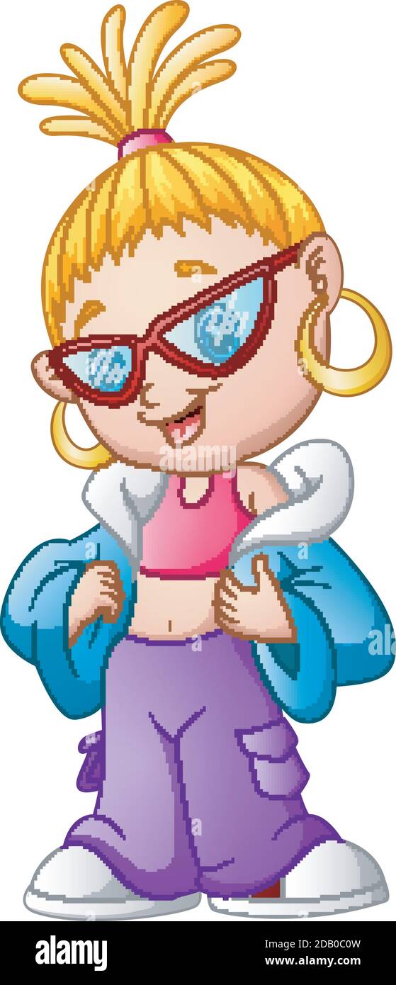 Vector illustration of Cartoon stylish blonde girl Stock Vector