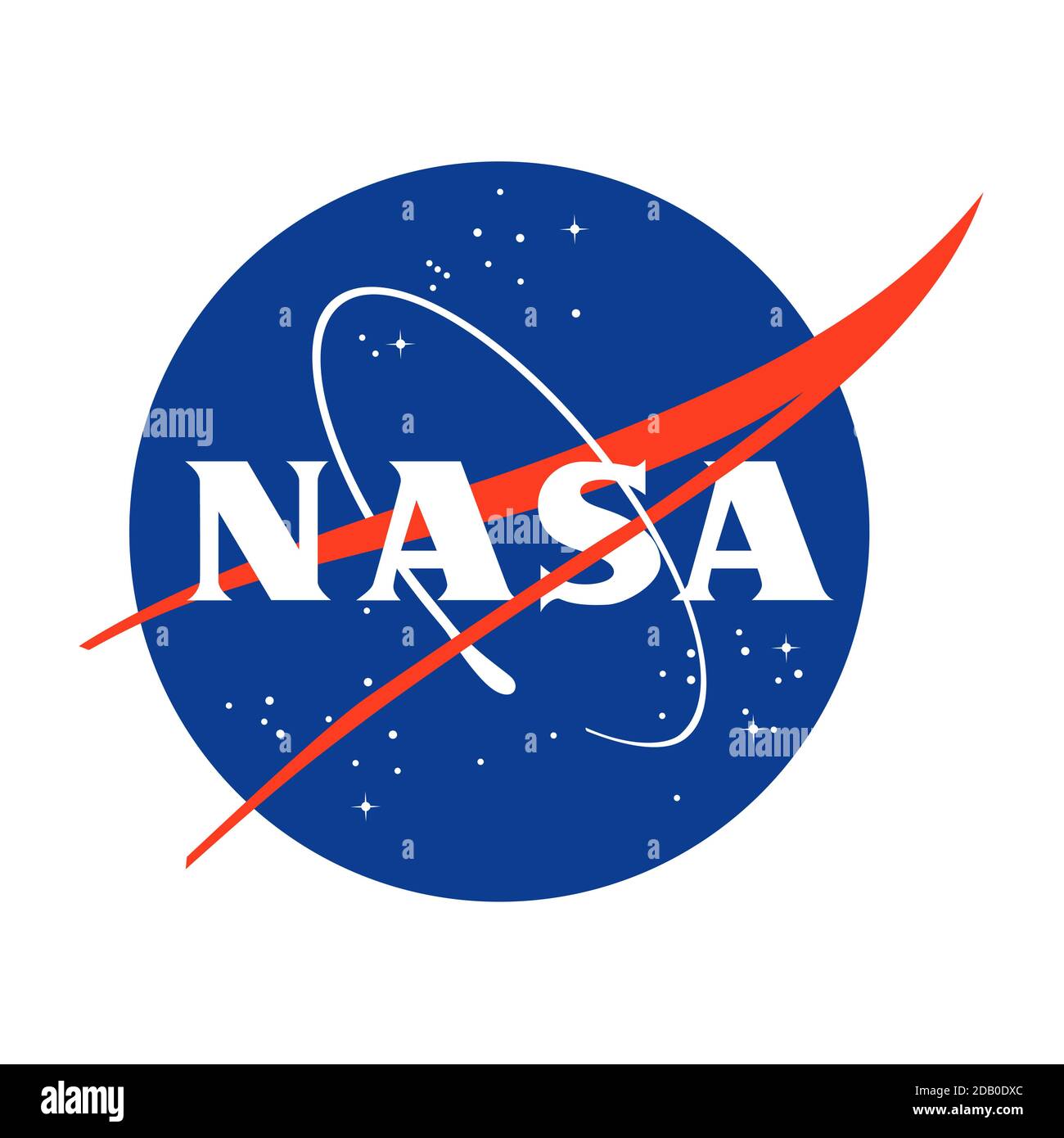 NASA vector logo. Emblem of National Aeronautics and Space Administration. Stock Vector