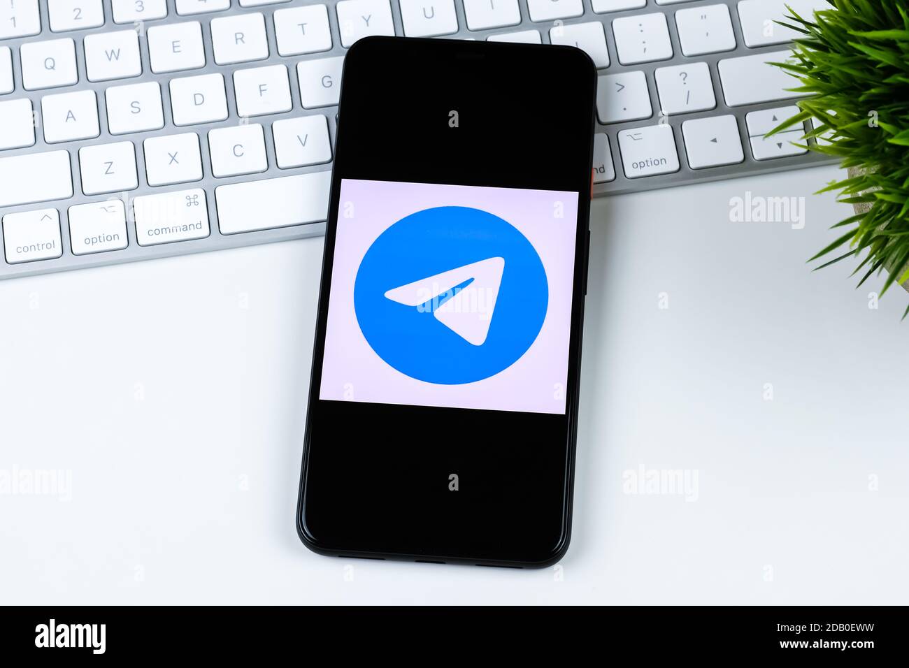 Telegram app logo on a smartphone screen Stock Photo - Alamy